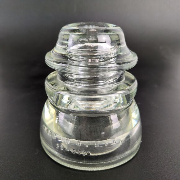 Hemingray No 45 Insulator Clear Glass CD155 Made in USA 25-50 Paperweight - Picture 2 of 8